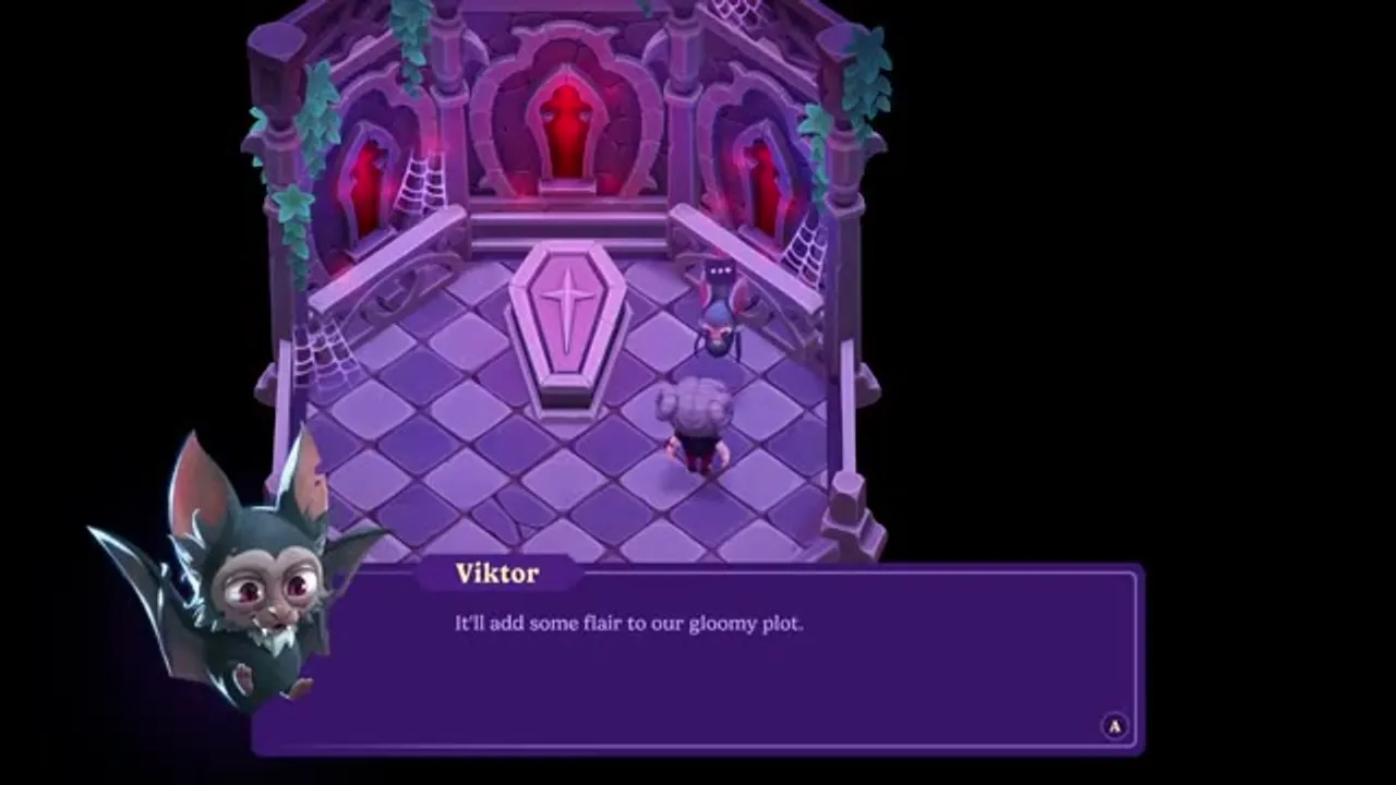Deep in the candlelit crypt — the kind of gloomy space Viktor loves to give a little "flair."