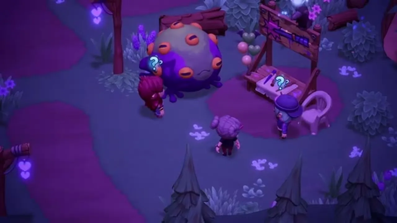 A moonlit scene of night-time activities in Moonlight Peaks — the cozy-gothic world where hobbies fill the small hours.