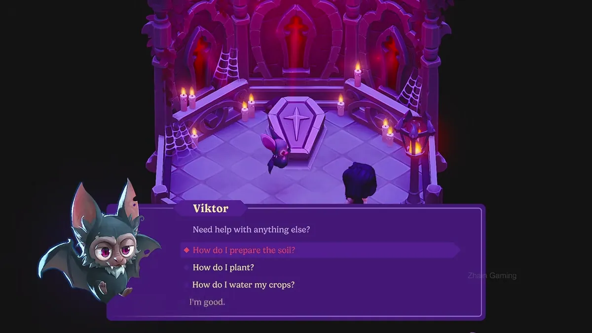 A full-release inventory scene illustrates the simple purple-flower reserve used for Sabrina's gifts.