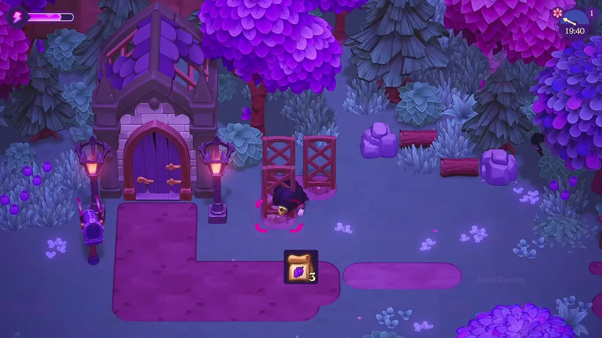 A full-release town scene shows the shared spaces where Saga's Logan-family and relationship events can appear.