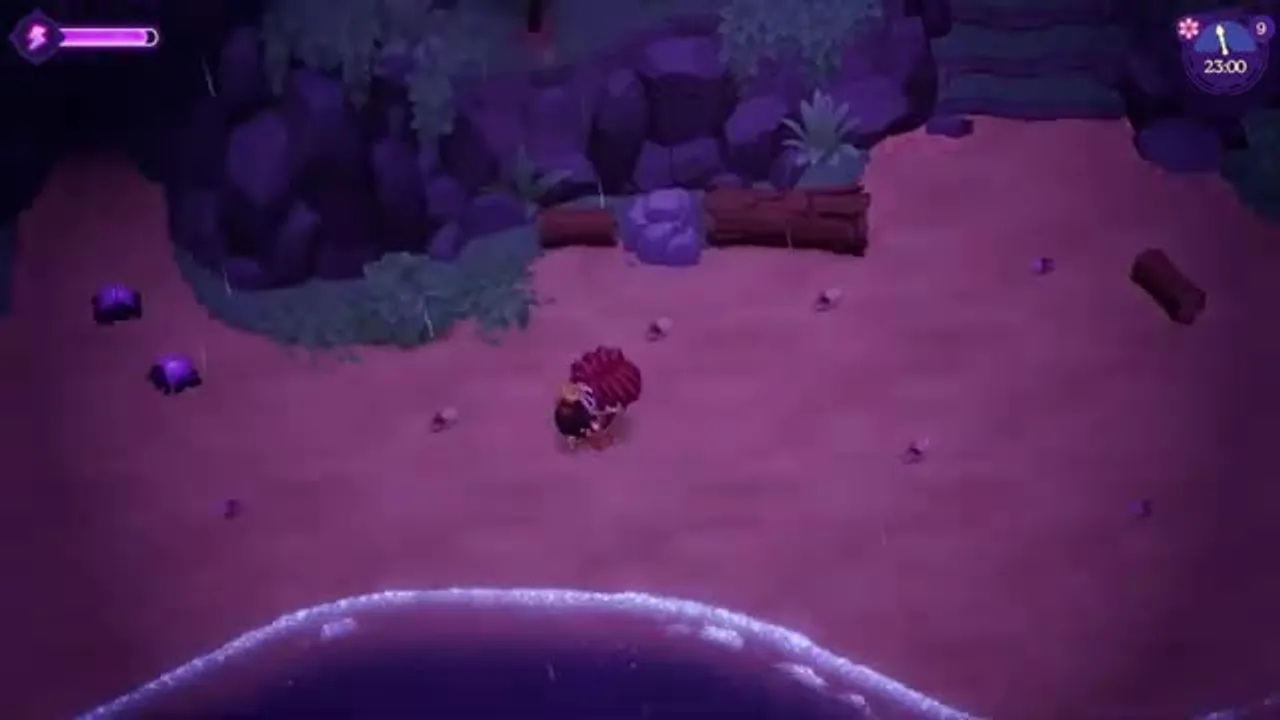 Two purple Vampsters hide beside the Misty Shores beach path before the player picks one up in vampire form.